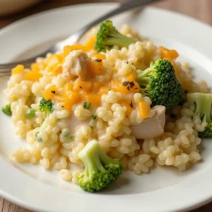 Broccoli Rice Casserole in Slow Cooker