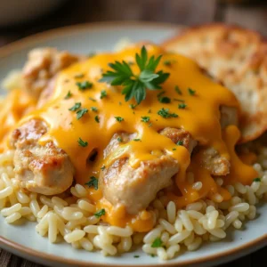 Cheesy Chicken and Rice Crockpot