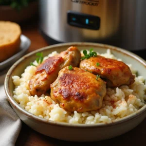 Crock Pot Chicken Thighs and Rice