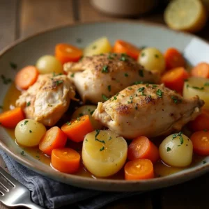 chicken with potatoes and carrots in crock pot