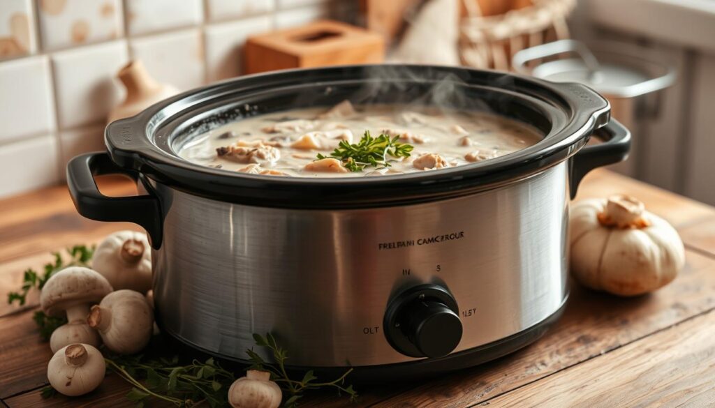 Cooking Time and Temperature Settings of cream of mushroom chicken crockpot