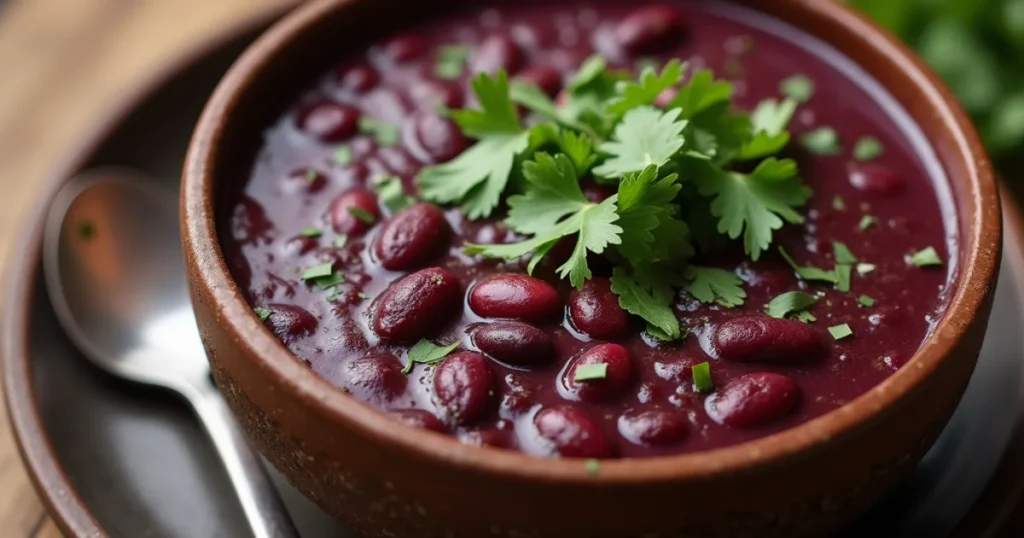 Easy Purple Black Bean Soup Recipe