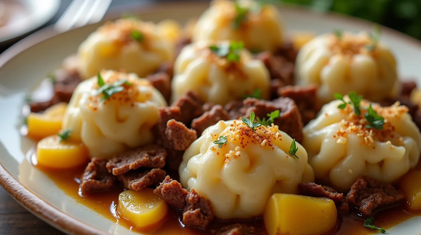 Tasty Chipped Beef Flour Dumplings Potatoes Recipe