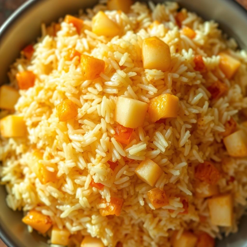 Curry Apple and Deep Fried Rice Recipe